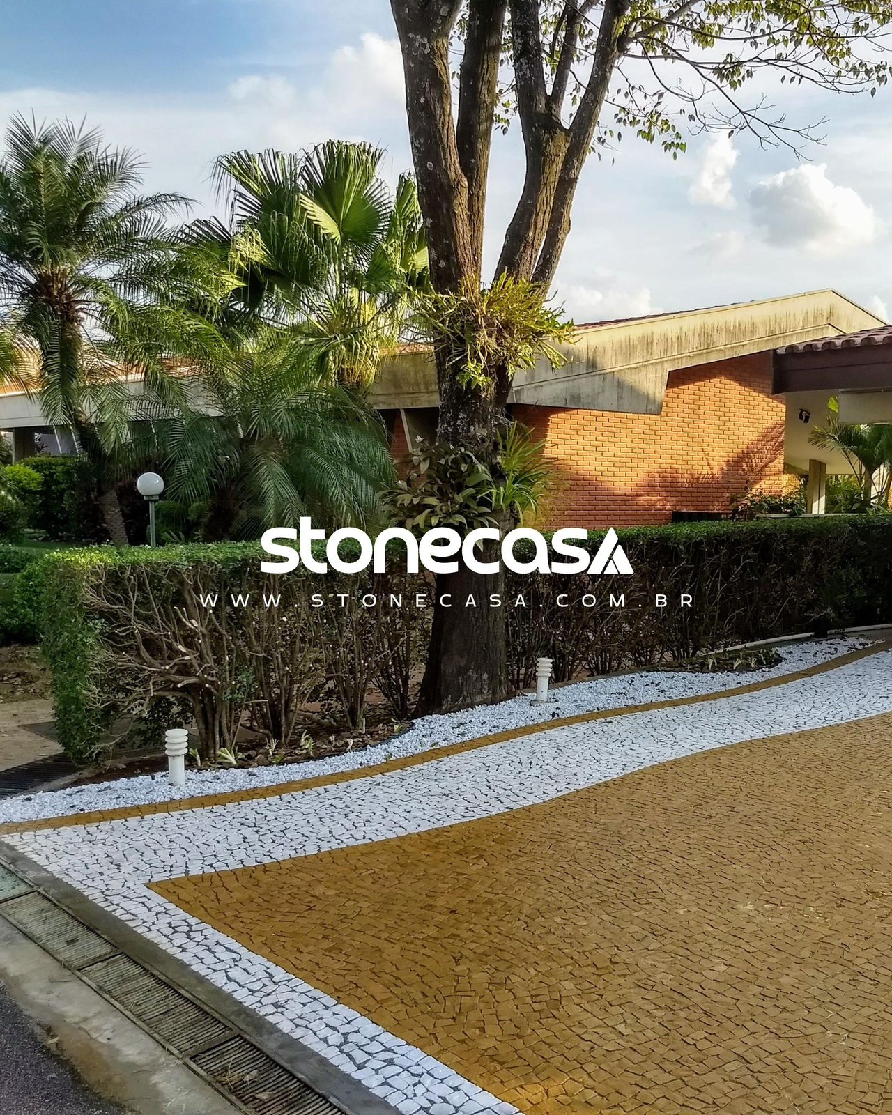 pedra portuguesa caramelo mosaico calçada jardim | Stone Casa pedra portuguesa caramelo ou amarela stone casa calçada jardim piscina piso externo